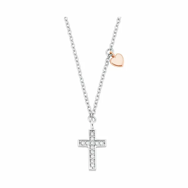 s. Oliver jewel Mädchen Kommunion Kette Kinder Kreuz Herz rosègold Silber 925