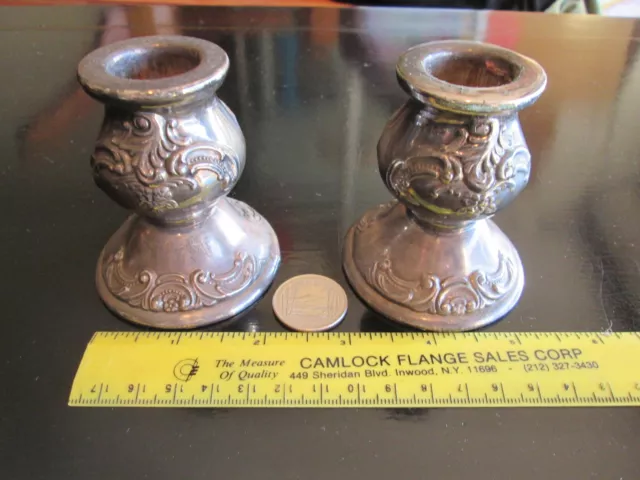 Vintage Wallace Silver Co. Baroque Pattern 736 Decorative Candle Holders