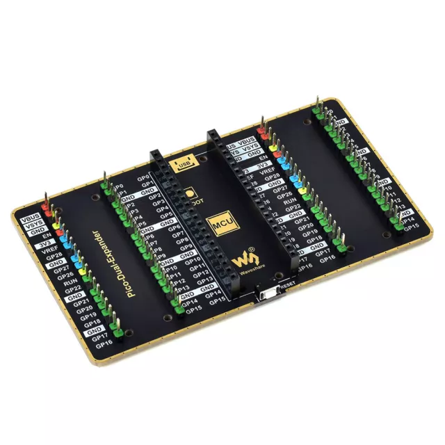 Dual GPIO Expander USB Power Connector Extension Board for Raspberry Pi PICO