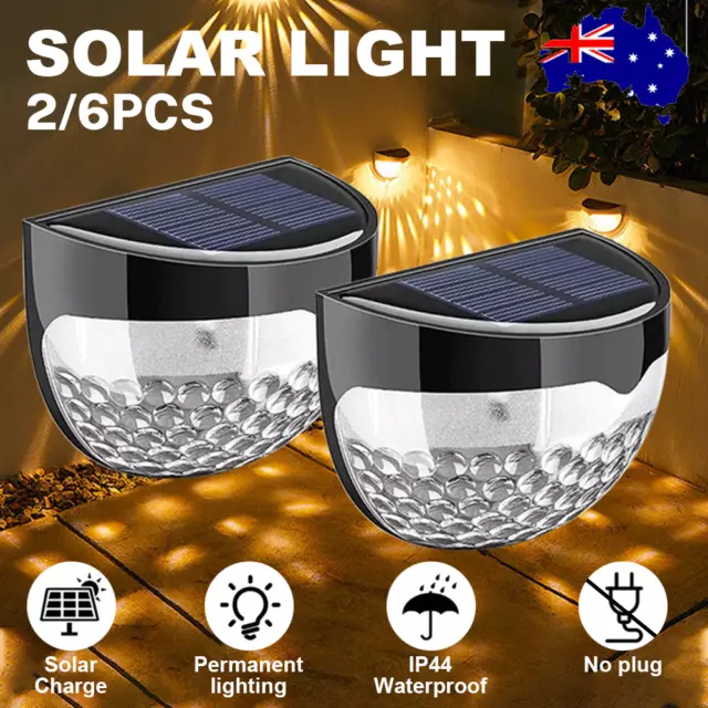 6-18PCS Solar Powered LED Wall Lights Door Fence Light Outdoor Garden Lamp Light