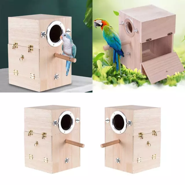 Boîte d'élevage de perroquet Nichoir pour perruche Nid d'oiseau Cage en bois