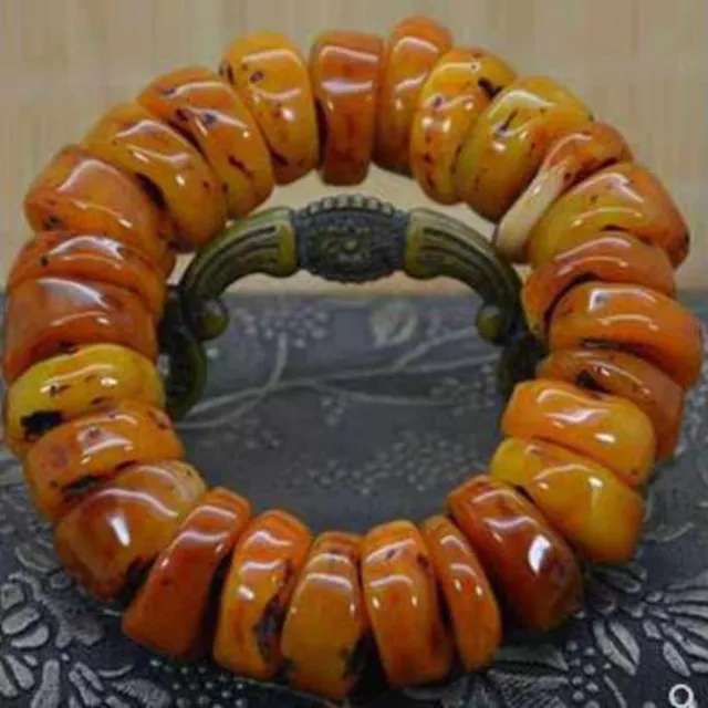 Retro abacus bead amber bracelet amber beeswax Seven Chakras Dark Matter Wrist
