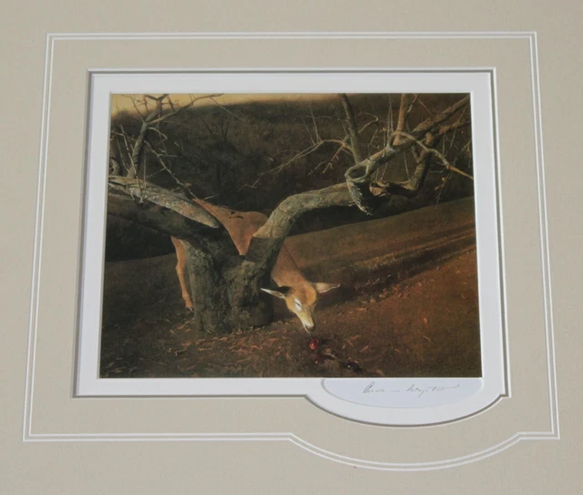 Andrew Wyeth Hand-Signed Print "Jackliight," Matted. Guaranteed Authentic.