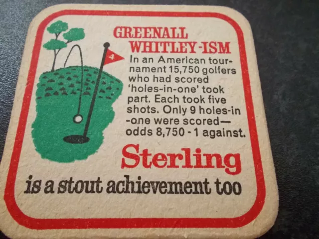 Greenall Whitley Sterling stout achievement: golf -ism Bar Mat vintage