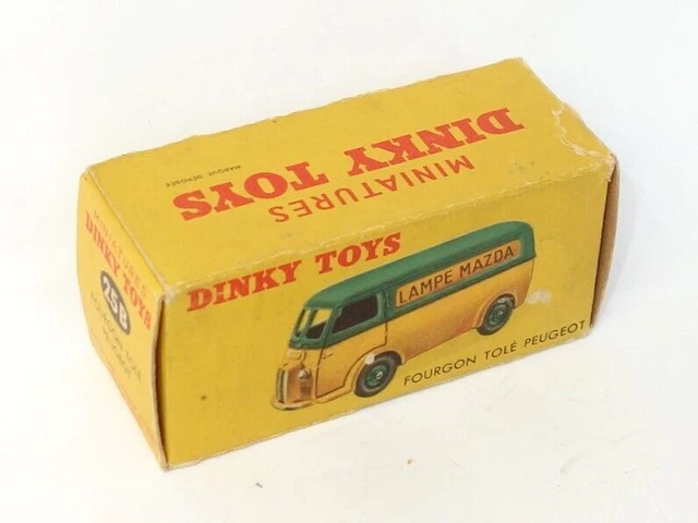 DINKY TOYS FRANCE d'origine 25B Peugeot D3A Fourgon Lampe Mazda. ETAT