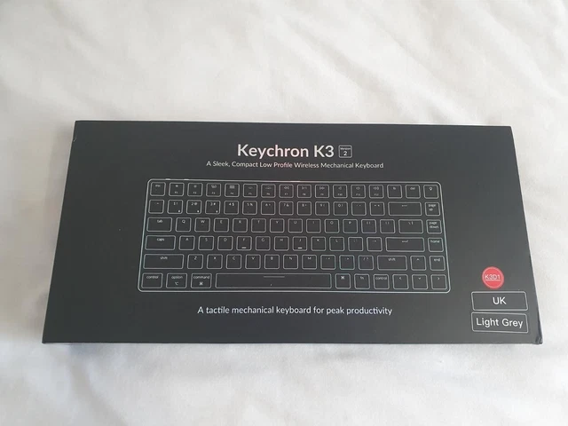 KEYCHRON K3 V2 Wireless Mechanical Keyboard White LED Red Switches UK £ ...
