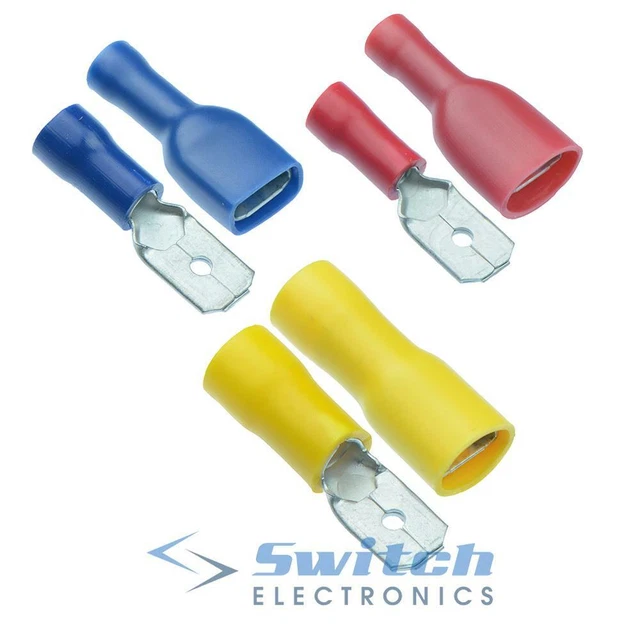 MALE + FEMALE Fully Insulated Spade Crimp Connector Electrical Terminal