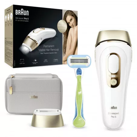 Braun Silk-Expert Pro 5 PL5054 Epilatore Luce Pulsata 400000 Flash con Custodia