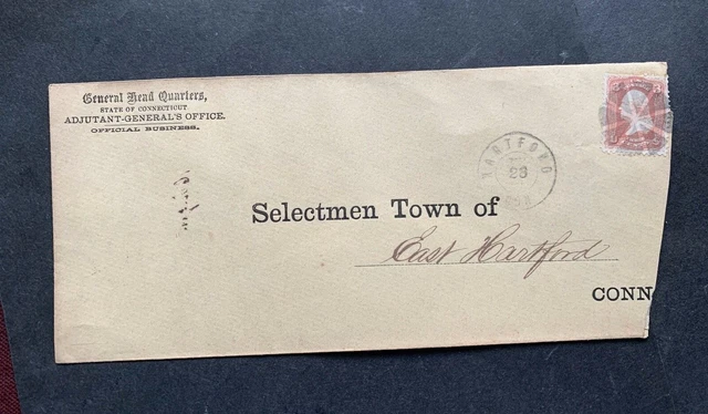 1865 Hartford Ct Fancy Adjutant General Civil War Discharge ! Soldier Roberts !!