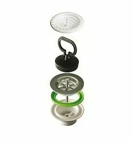 Kit Piletta Lavandino Lavello Lavabo Scarico Sifone Cucina 1"1/4 1"1/2 Con Tappo