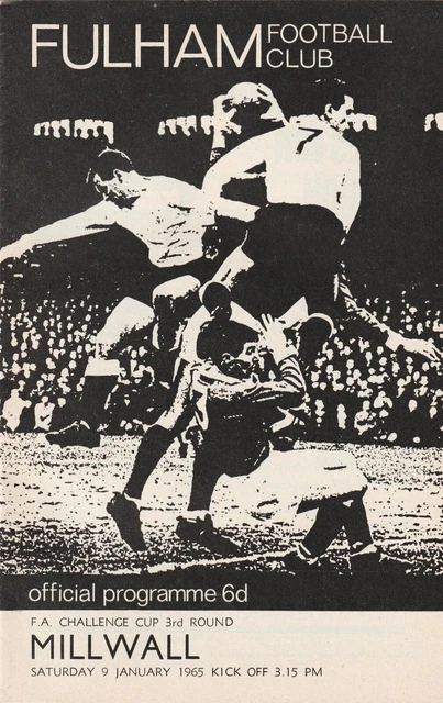 Fulham v Millwall, 9 January 1965, FA Cup 3rd Round