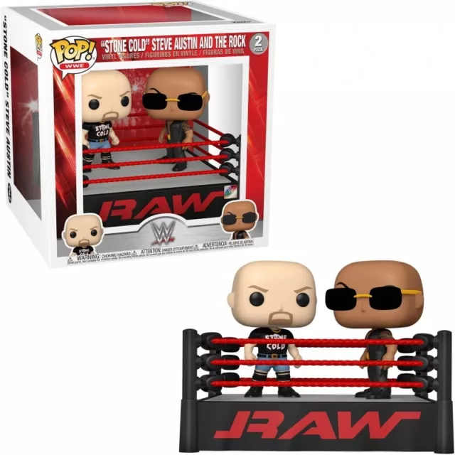 Pop WWE The Rock vs Stone Cold Wrestling Ring