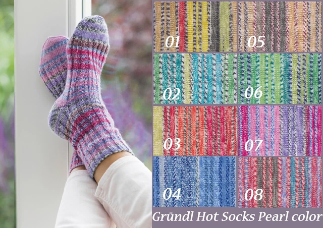 "Gründl Hot Socks Pearl color" 50g Sockenwolle 4fach mit Kaschmiranteil