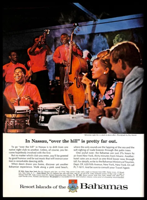 1965 Bahamas Tourism Vintage PRINT AD Nassau Nightlife Travel Vacation