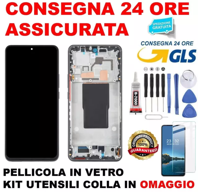 Display Lcd Amoled Frame Origin Xiaomi Mi 12T 22071212Ag Touch Screen Vetro Nero