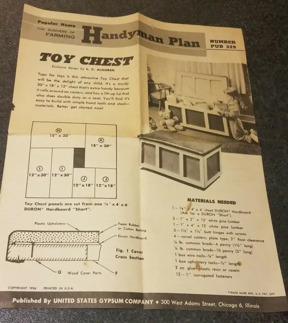 Popular Home - The Business of Farming Handyman Plan #328 Toy Chest L.C. Algoren