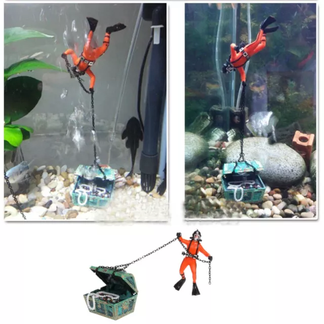 Treasure Hunter Diver Action Figure Fish Tank Ornament Décoration Aquarium
