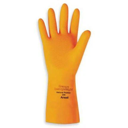 Ansell 208/192085 Large Rubber Orange Heavyweight Latex Glove - Pair