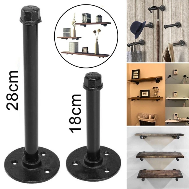 Industrial Rustic Iron Pipe Shelf Shelving Book Wall Mount Bracket DIY Furniture