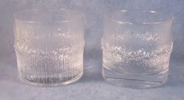 2IITTALA TAPIO WIRKKALA Vintage Niva Whisky Glasses (2) Excellent Condition