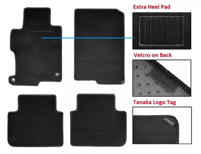 Nuevo Tanaka Negro Nylon Alfombra Suelo Para 13-17 Honda Accord Sedan 4DR