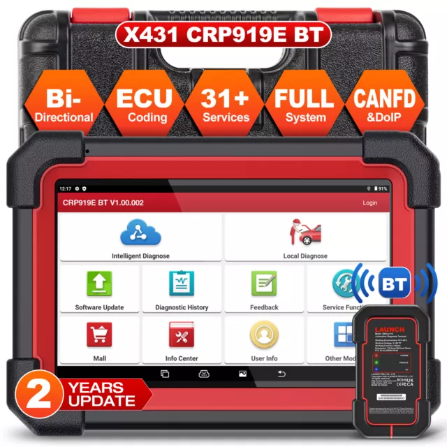 LAUNCH X431 CRP919EBT PRO Car Diagnostic Scanner Bidirectional Key Coding CANFD 2