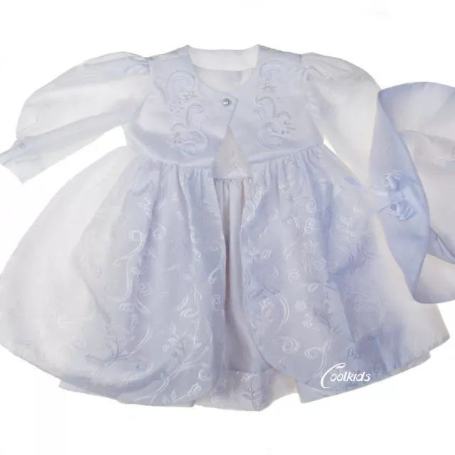 Robe de baptême bébé filles, veste robe et chapeau, tenue de baptême, vêtements formels 2