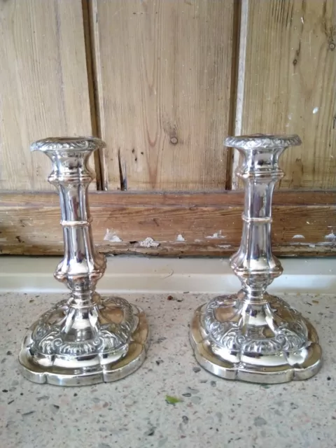 silver Plate candlesticks pair