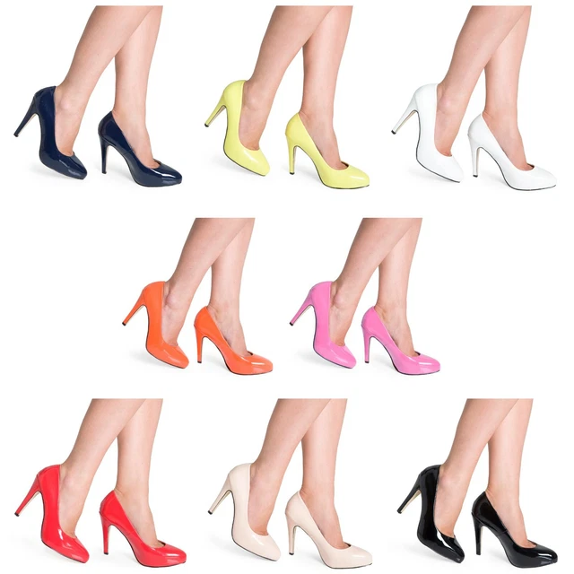 LADIES HIGH HEEL Court Shoes Womens Smart Office Shoes 12cm Heel £13.95