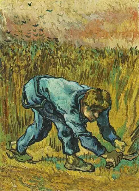 Stunning art Oil painting Vincent Van Gogh - Reaper with Sickle on canvas