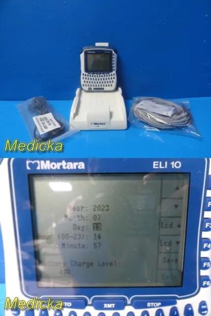 Mortara ELI 10 RX  Digital Electrocardiograph W/ Dock NEW EKG Cable/Leads~ 32001