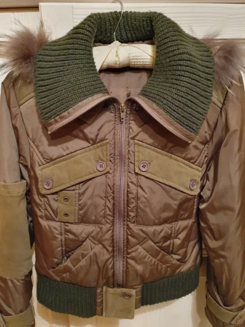 Piumino AnnaRita N verde militare bomber Anna Rita Giubbotto donna tg 42 giacca 2