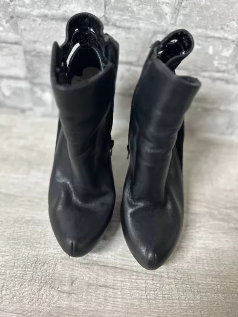 Guess Leather Ankle Boots Stiletto Heel Pumps Black Size 7 Womens