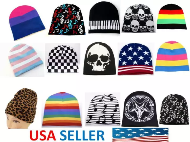 Beanie Plain Knit Ski Cap Hat Skull Warm Winter Colors Unisex Men Woman Beany