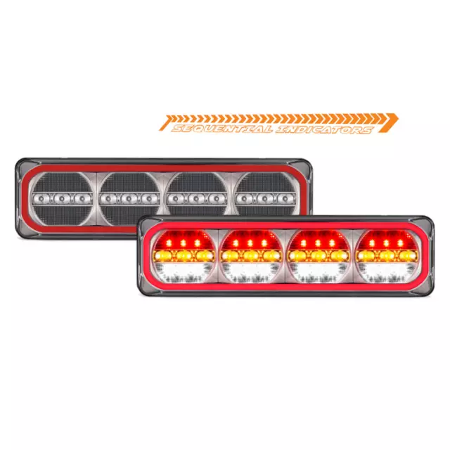 LED Autolamps 2x 385ARWM-2 Maxilamp Stop/Tail/Seq Ind/Rev