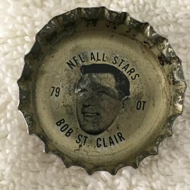 1960s Coca Cola Bob St Clair 79 NFL All-Stars Bottle Cap Coke