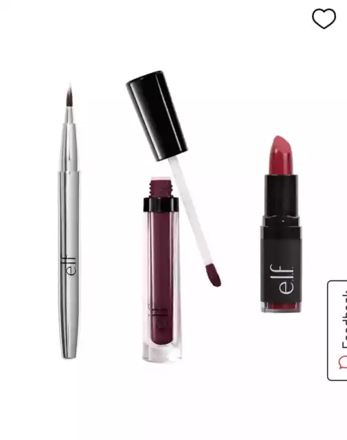 e.l.f. Cosmetics Lip Kit deep berry colour vegan beautiful 3 in 1 lipstick