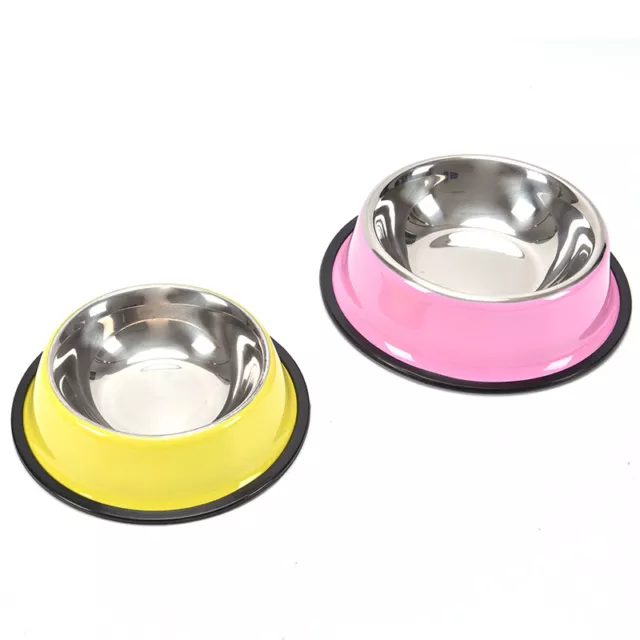 stainless steel dog bowls pet food water feeder for cat dog feeding bowls ~m' G1