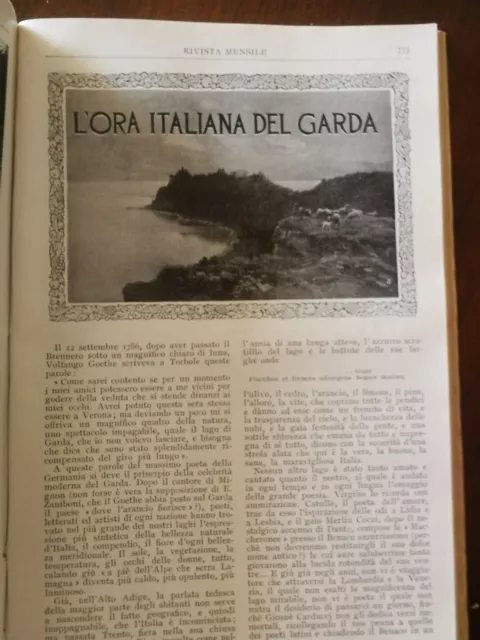 Rivista 1914 Immagini Storiche Lago Di Garda Gardone Salo' Orosei Nuoro Cortina