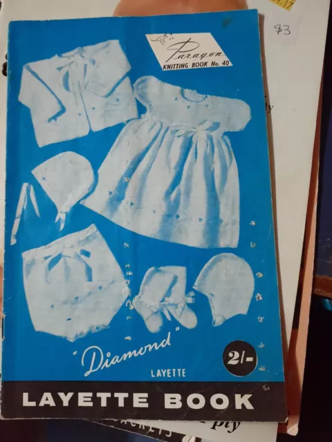 paragon knitting pattern book #40 layette