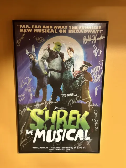 Dreamworks Shrek The Musical New York Autographed Broadway Cast Poster 14x22”