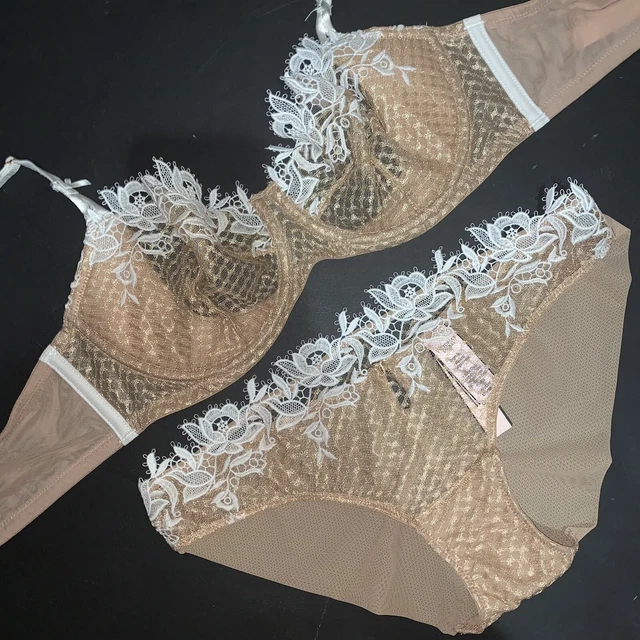 VICTORIA'S SECRET SANS Doublure 36DD Soutien-Gorge Set Culotte Beige
