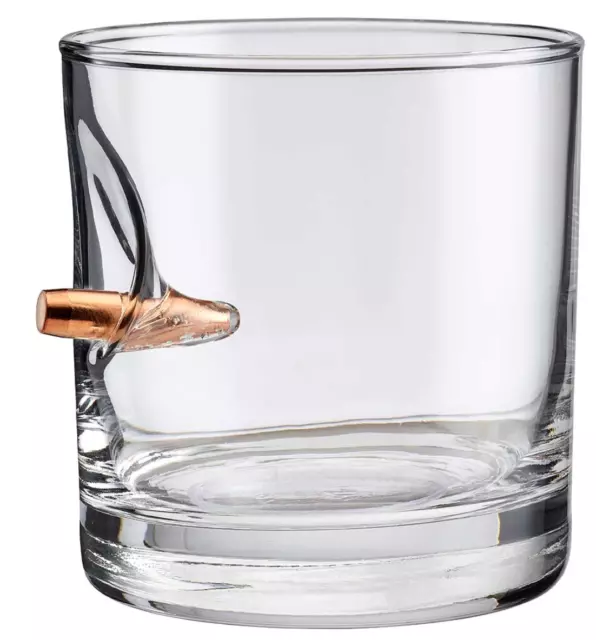 BenShot Rocks .308 Bullet Whiskey Liquor Beverage Glasses 11oz. Set of Two (2)