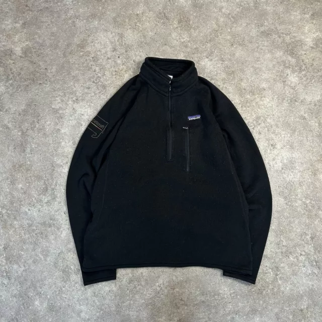 Patagonia Fleece Mens Large Black Half Zip Better Sweater Jacket Sweatshirt Logo