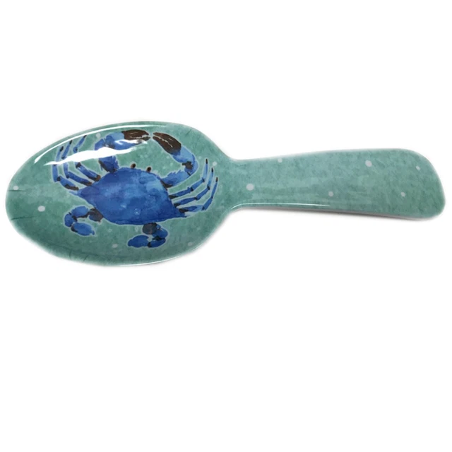 Cuchara de cocina azul cangrejo reposa 10,5 pulgadas melamina