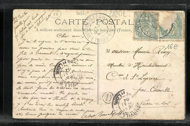 CPA Ermenonville-la Grande, Cafe de la Place 1904 2