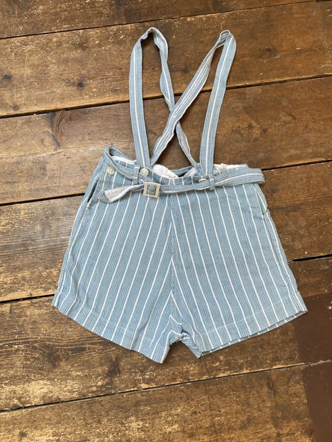 Pantaloncini vintage ragazzo con bretelle età 3-4 anni '50 occasione matrimonio