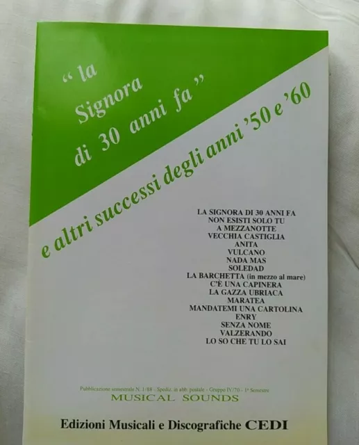 La Signora Di 30 Anni Fa E Altri Successi Degli Anni '50 E '60 - 17 Spartiti Aa.