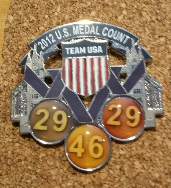 2012 LONDON OLYMPICS - USA TEAM PIN- Medal Count Pin- XL