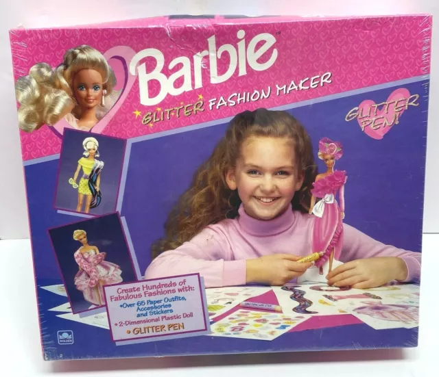 NEW Factory Sealed Barbie Glitter Fashion Maker Paper Doll Kit Vintage 1992